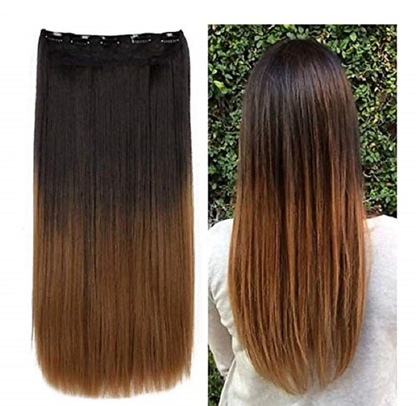 Half Brown Ombre Straight Hair Extension